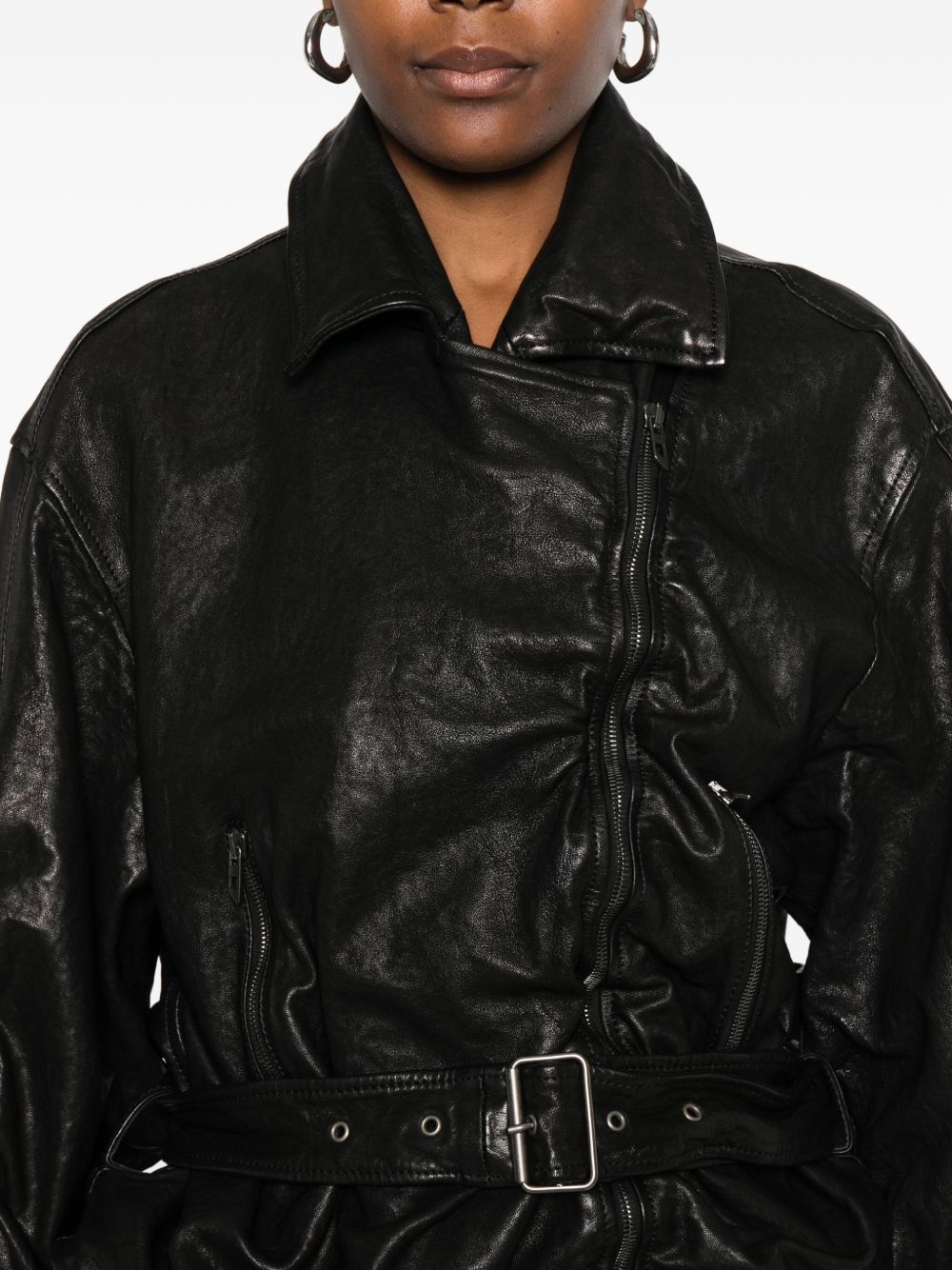 Diesel Jackets Black lamb leather jacket