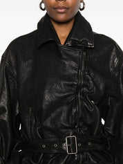 Diesel Jackets Black lamb leather jacket