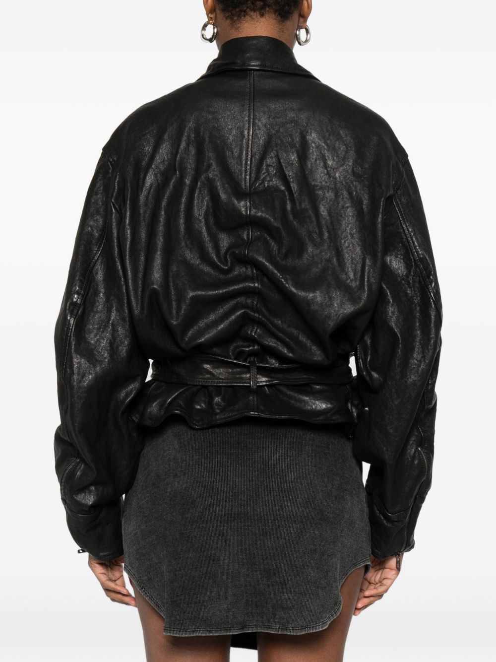 Diesel Jackets Black lamb leather jacket