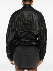 Diesel Jackets Black lamb leather jacket