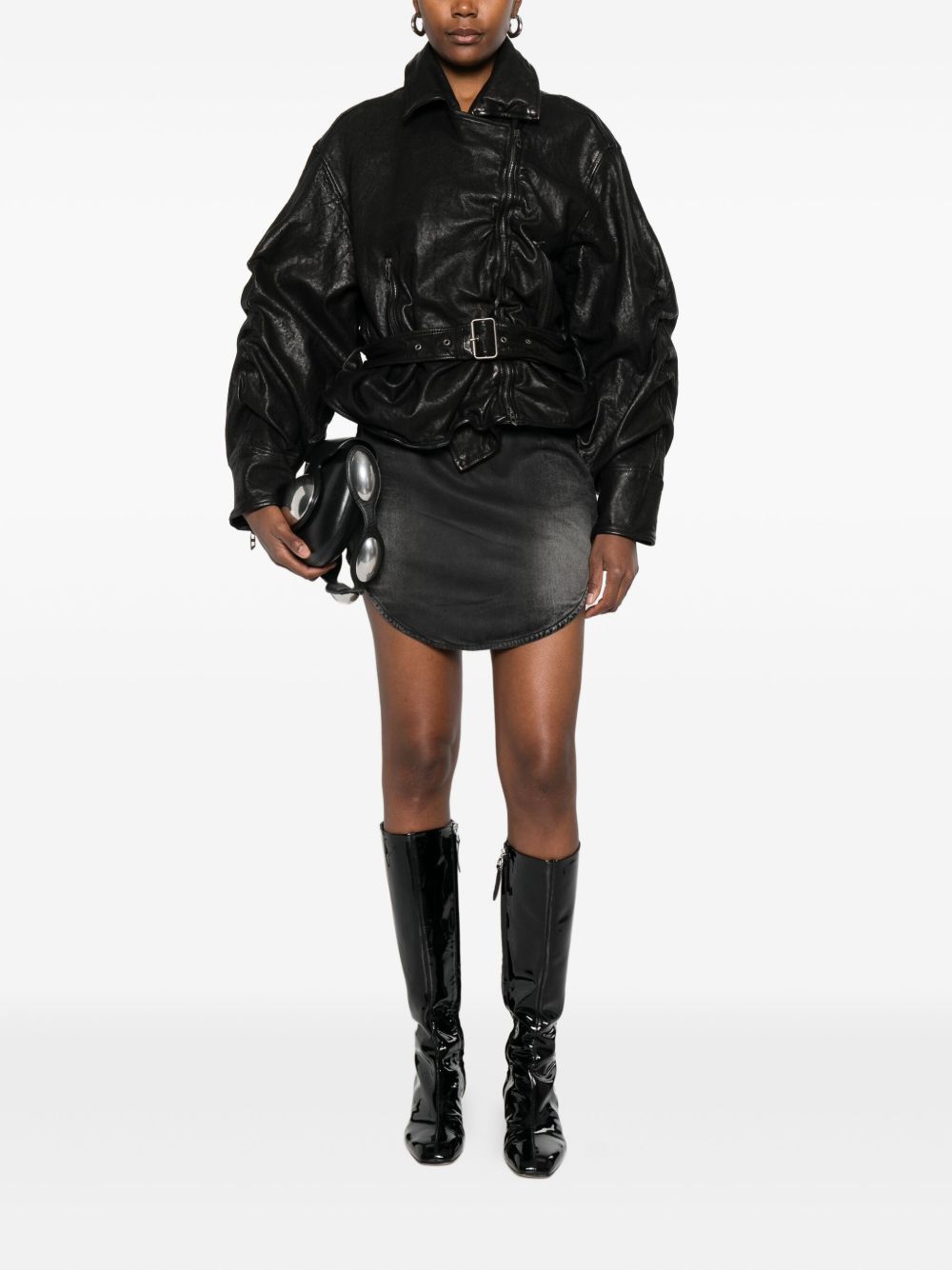 Diesel Jackets Black lamb leather jacket