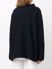 Blue Wool-Silk Turtle-Neck Sweater by Daniela Gregis