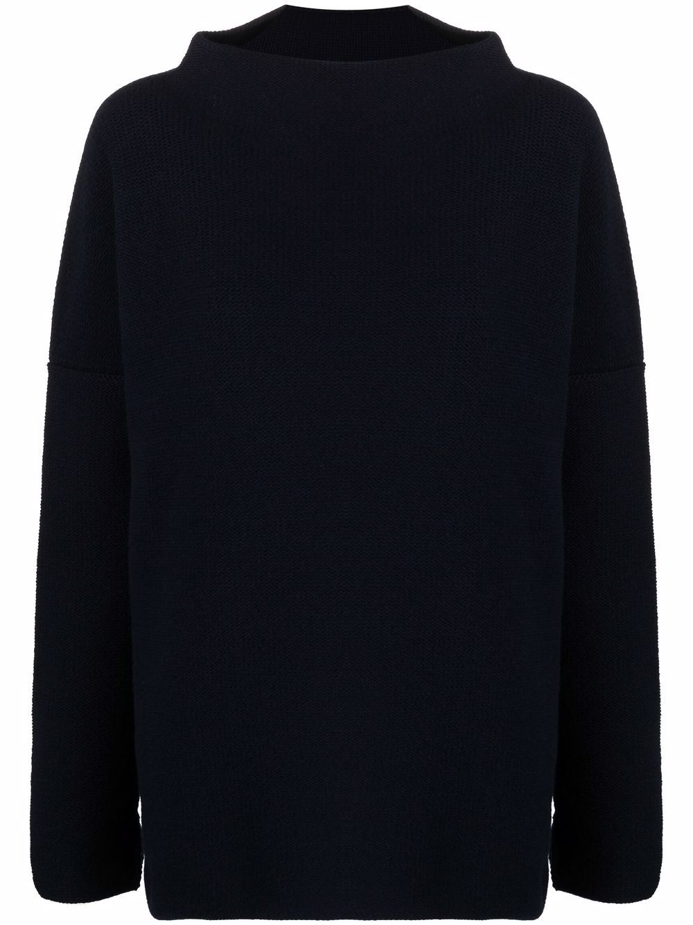 Blue Wool-Silk Turtle-Neck Sweater by Daniela Gregis