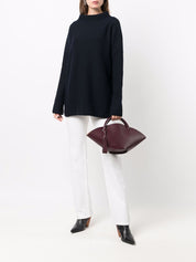 Blue Wool-Silk Turtle-Neck Sweater by Daniela Gregis