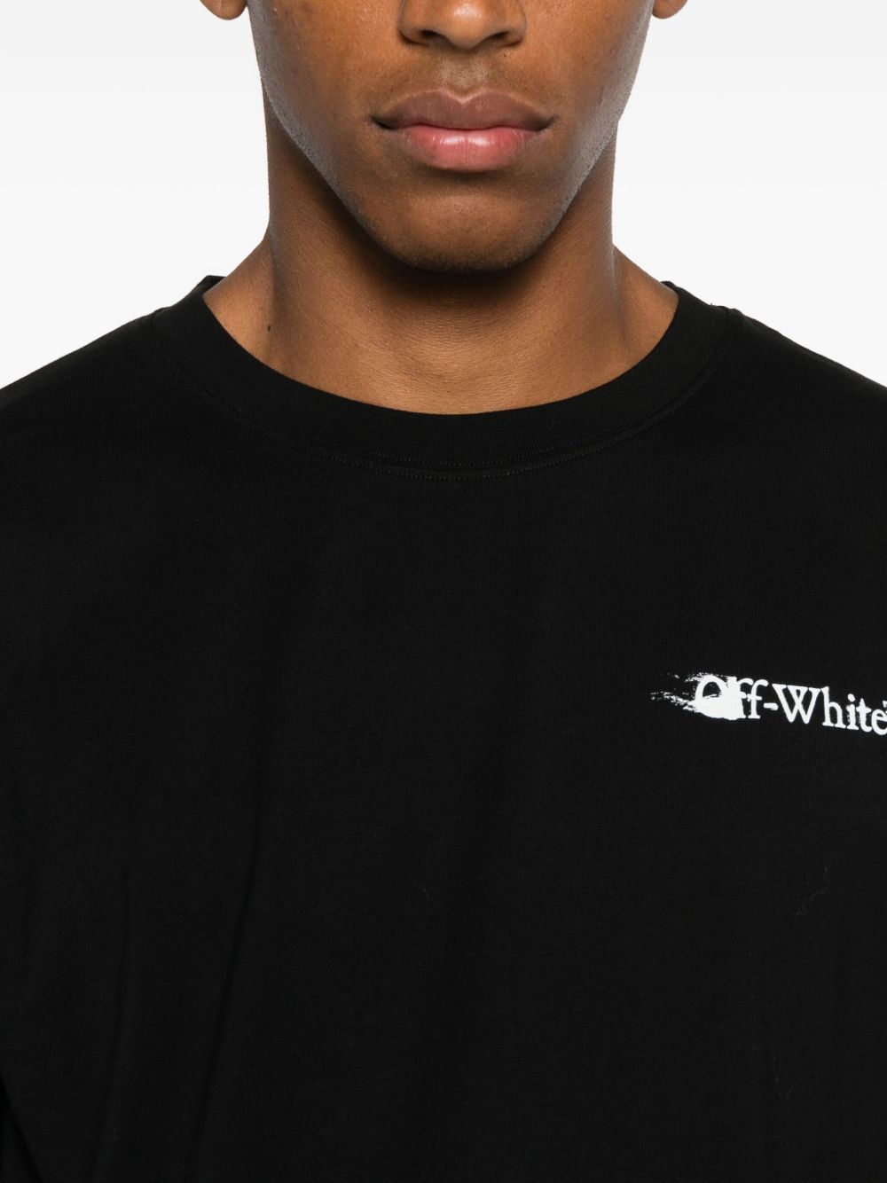 Off White T-shirts and Polos Black cotton logo tee