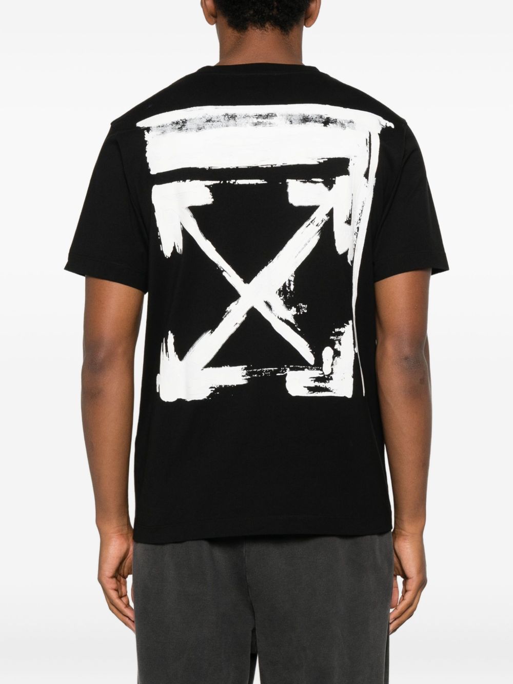 Off White T-shirts and Polos Black cotton logo tee