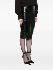 Elisabetta Franchi Black Skirt with Zip Detail