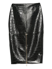 Elisabetta Franchi Black Skirt with Zip Detail