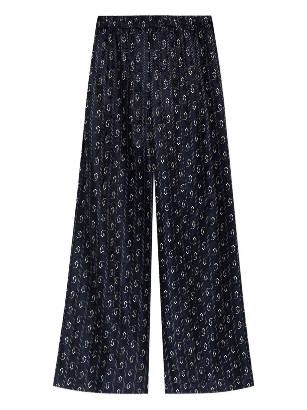 Tory Burch Trousers Blue in Jacquard Silk