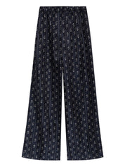 Tory Burch Trousers Blue in Jacquard Silk