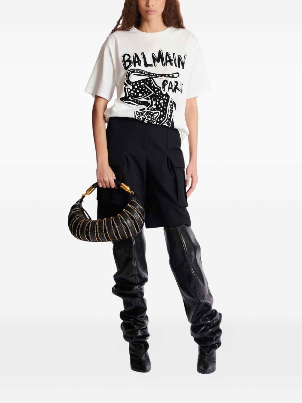 Balmain T-shirts and Polos White leopard print