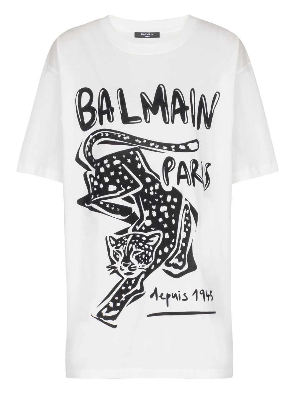 Balmain T-shirts and Polos White leopard print