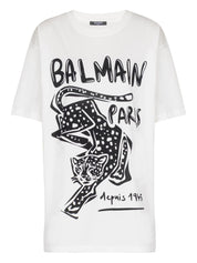 Balmain T-shirts and Polos White leopard print