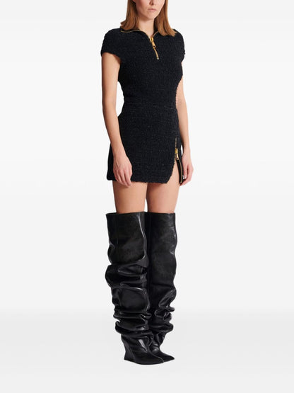 Balmain black tweed mini skirt — elegant, structured allure