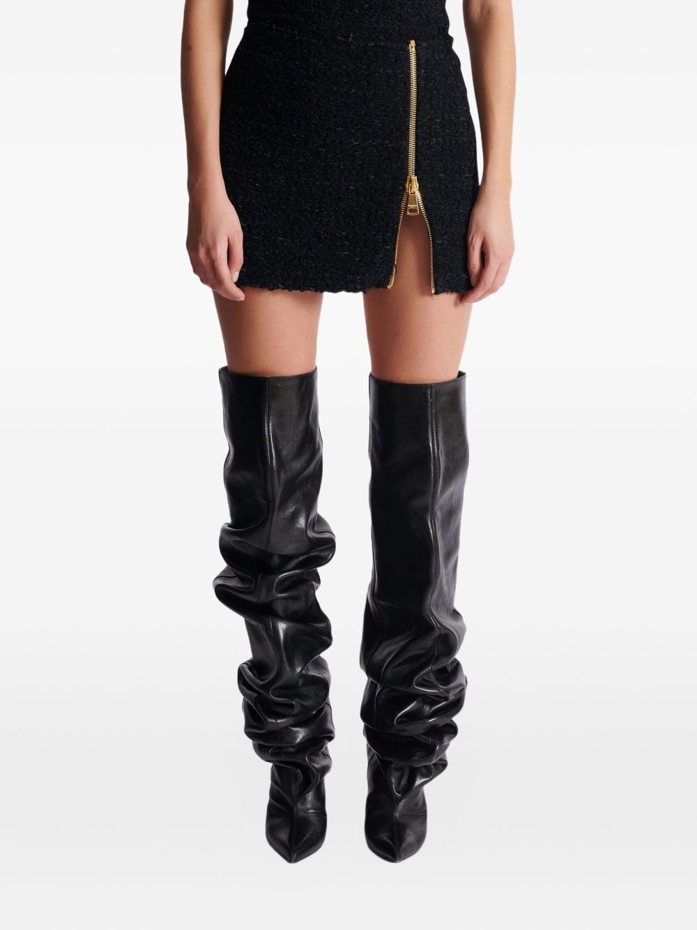 Balmain black tweed mini skirt — elegant, structured allure