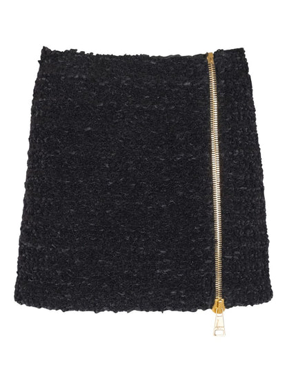 Balmain black tweed mini skirt — elegant, structured allure