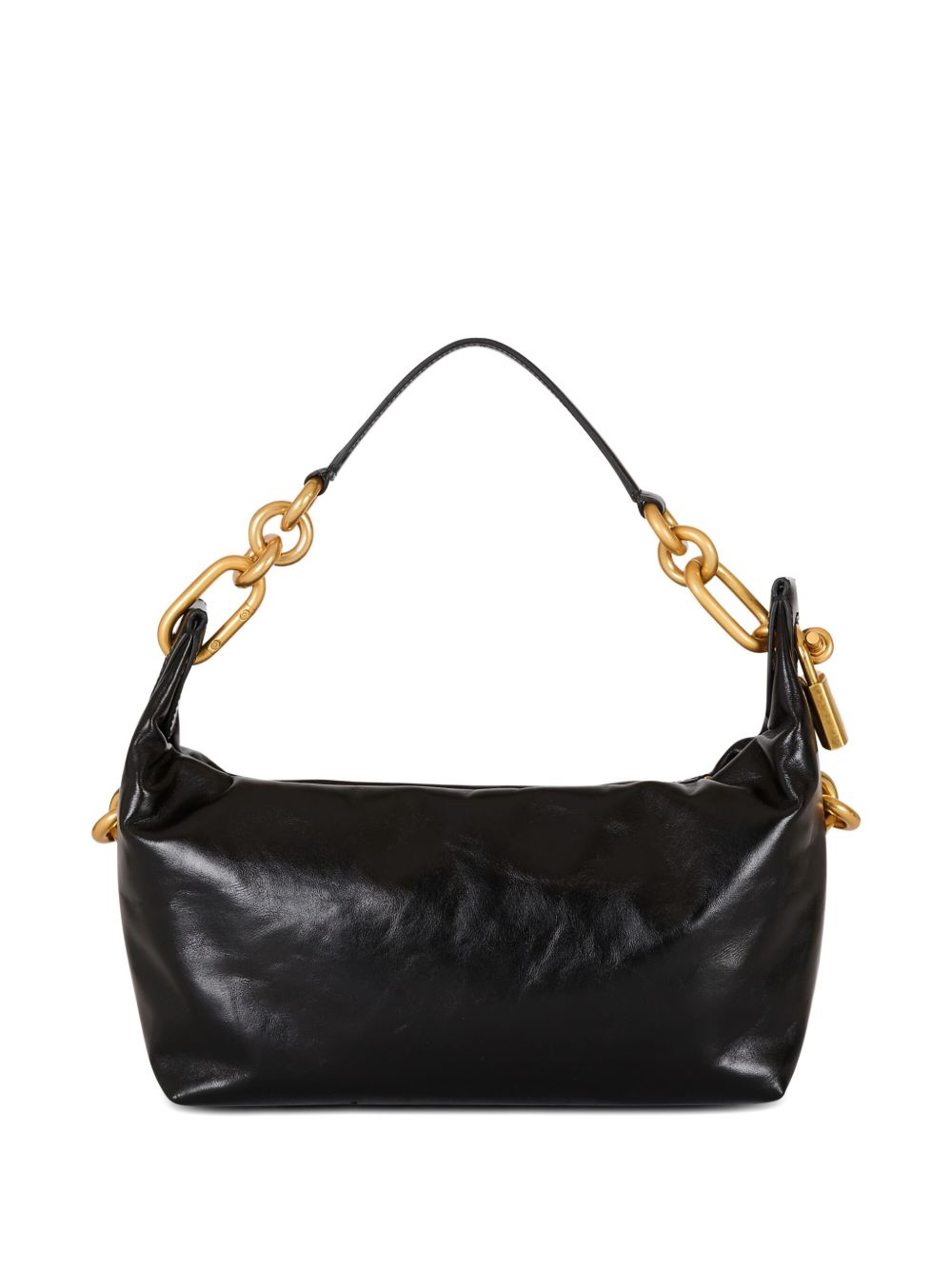 Bolsos Balmain.. Bolso de hombro de piel de becerro negra
