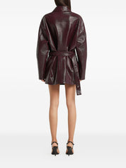 Courreges Coats Bordeaux belted vinyl jacket