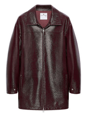 Courreges Coats Bordeaux belted vinyl jacket