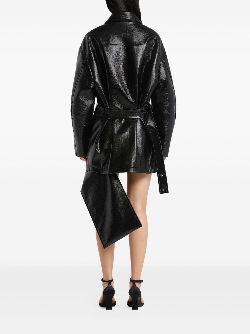 Courreges Coats Black vinyl bomber jacket