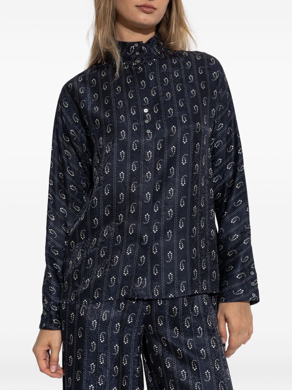 Tory Burch Sweaters Blue Paisley Print Knit