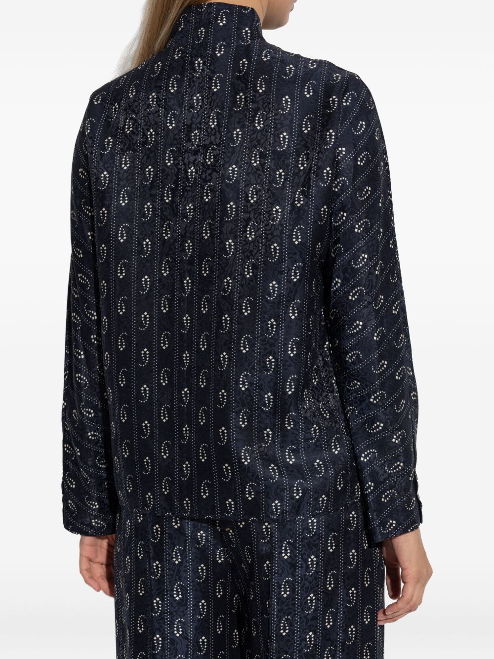 Tory Burch Sweaters Blue Paisley Print Knit