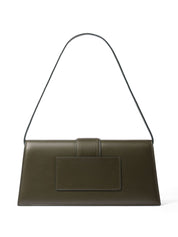 Bolso de hombro largo Jacquemus Le Bambino en piel verde caqui oscuro