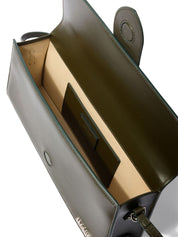 Bolso de hombro largo Jacquemus Le Bambino en piel verde caqui oscuro