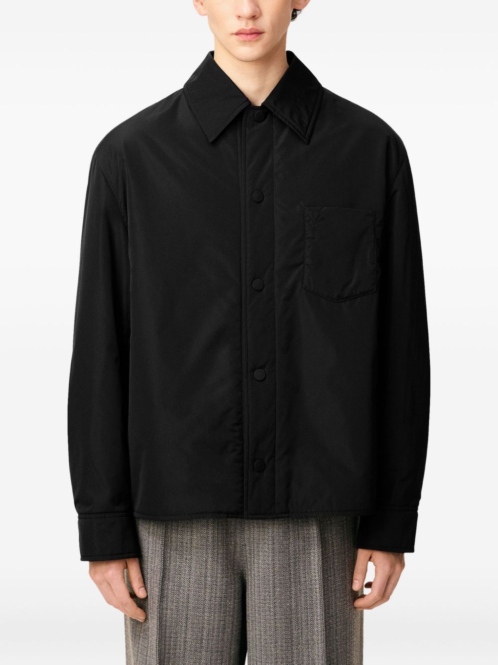 Ami Paris Jackets Black nylon overshirt