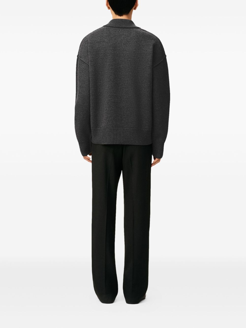 Ami Paris T-shirts and Polos Grey wool polo shirt