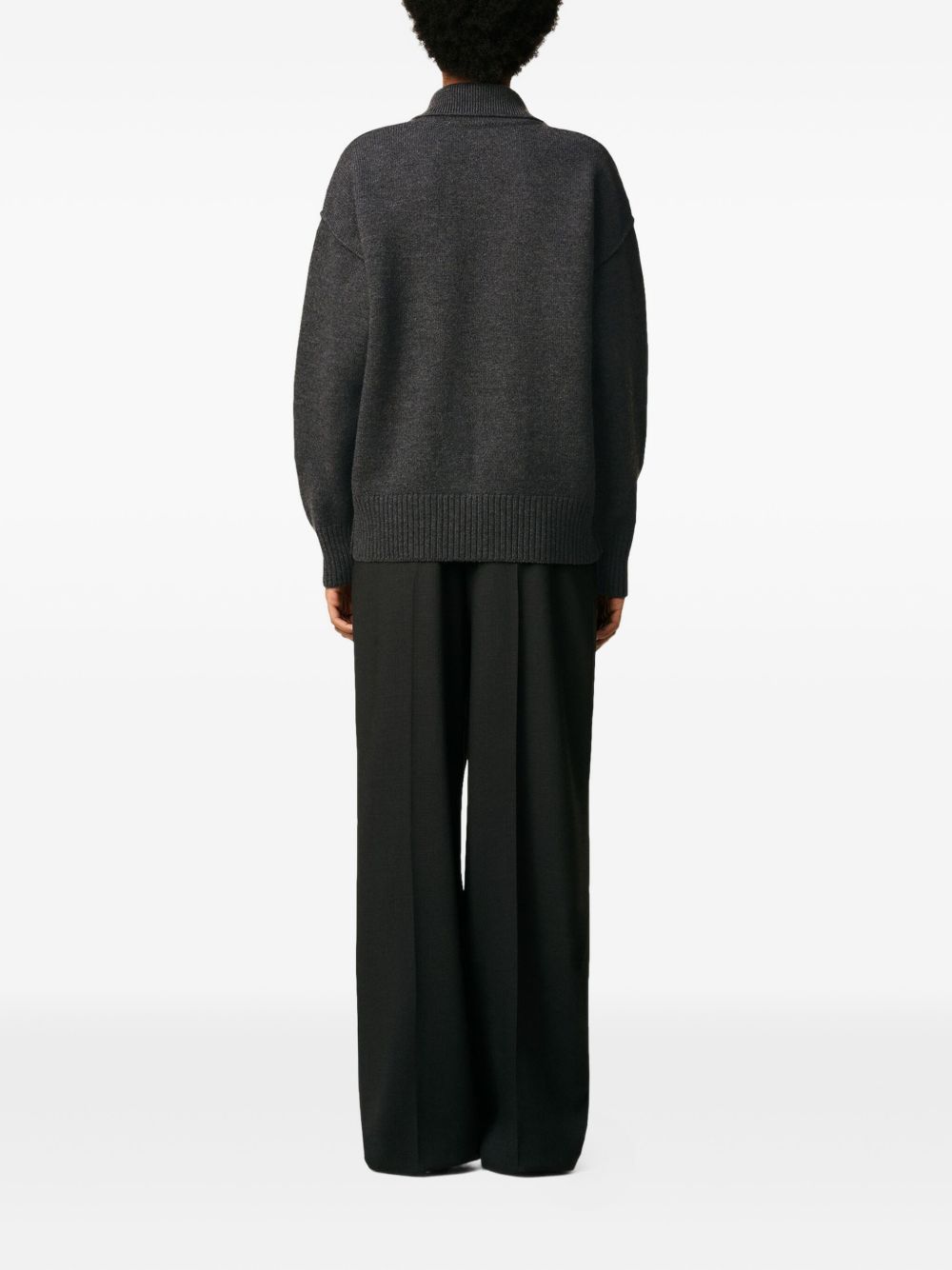 Ami Paris T-shirts and Polos Grey wool polo shirt