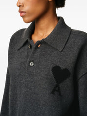 Ami Paris T-shirts and Polos Grey wool polo shirt