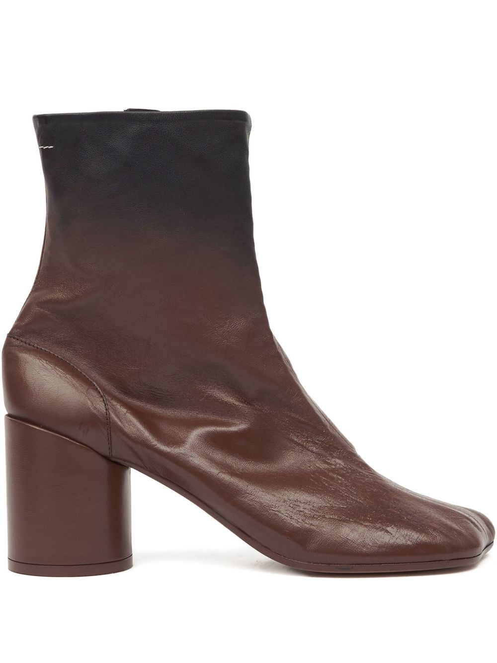 Bottes MM6 Maison Margiela marron à talon carré de 90 mm