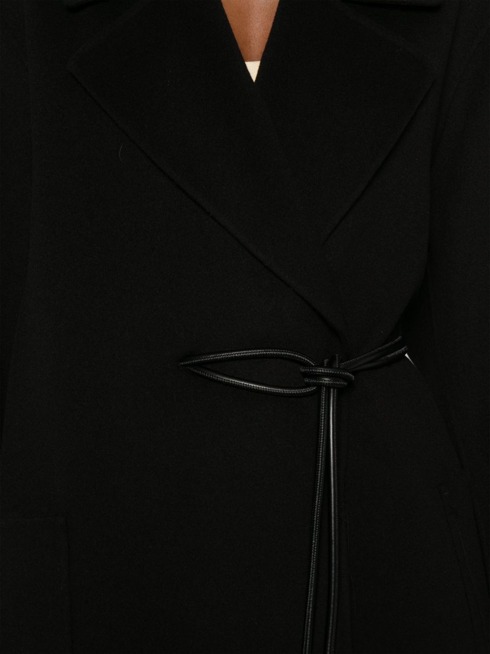 Black Wool Belted Coat — SPORTMAX PRE