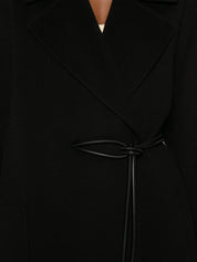 Black Wool Belted Coat — SPORTMAX PRE