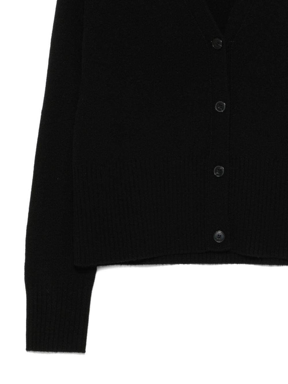 Black Wool V‑Neck Cardigan — Closed Sweaters