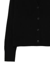 Black Wool V‑Neck Cardigan — Closed Sweaters
