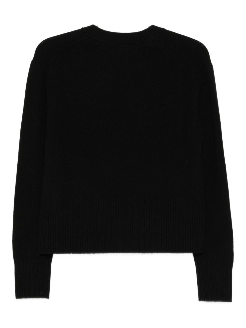 Black Wool V‑Neck Cardigan — Closed Sweaters