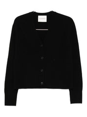 Black Wool V‑Neck Cardigan — Closed Sweaters