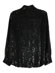Parosh Shirts Black sequin long sleeve
