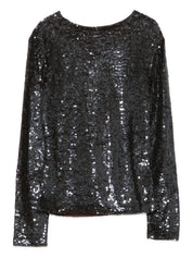 Parosh Top Brown sequin long sleeve