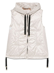 Beige Nylon Down Vest — MAX MARA THE CUBE