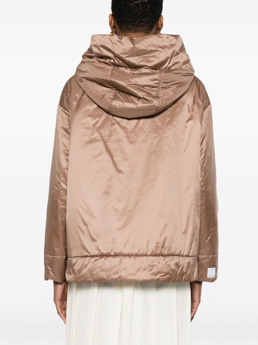 Brown MAX MARA THE CUBE Nylon Hooded Jacket