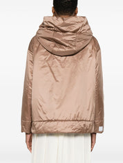 Brown MAX MARA THE CUBE Nylon Hooded Jacket