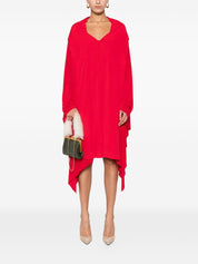 Red Draped Norma Kamali Dress — Asymmetrical Elegance
