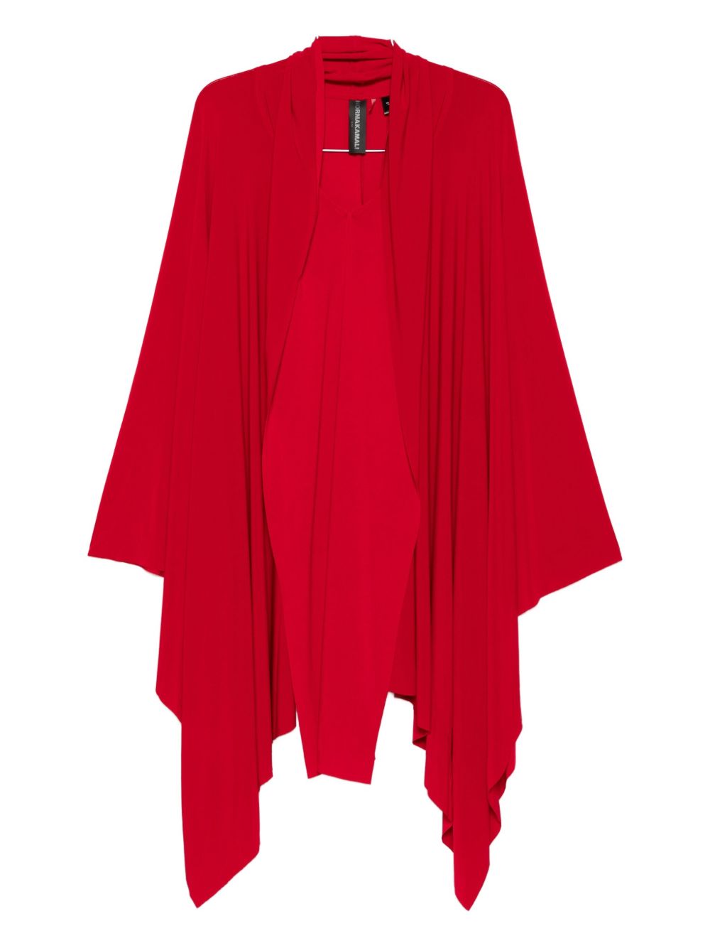 Red Draped Norma Kamali Dress — Asymmetrical Elegance