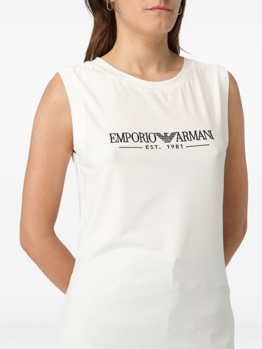 Emporio Armani white cotton logo tank — luxe everyday comfort