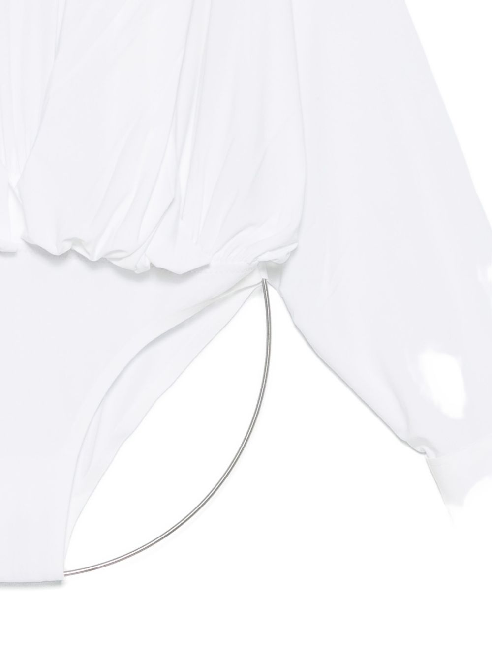 Norma Kamali White Oversized Hooded Bodysuit