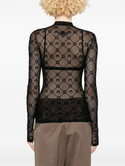 Marine Serre Top Black silk nylon