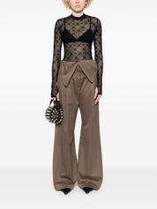 Marine Serre Top Black silk nylon